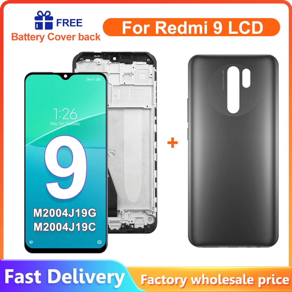 6.53\'\' LCD For Xiaomi Redmi 9 LCD Display Touch Screen Digitizer Assembly With Frame For Xiaomi Redmi 9 LCD Screen