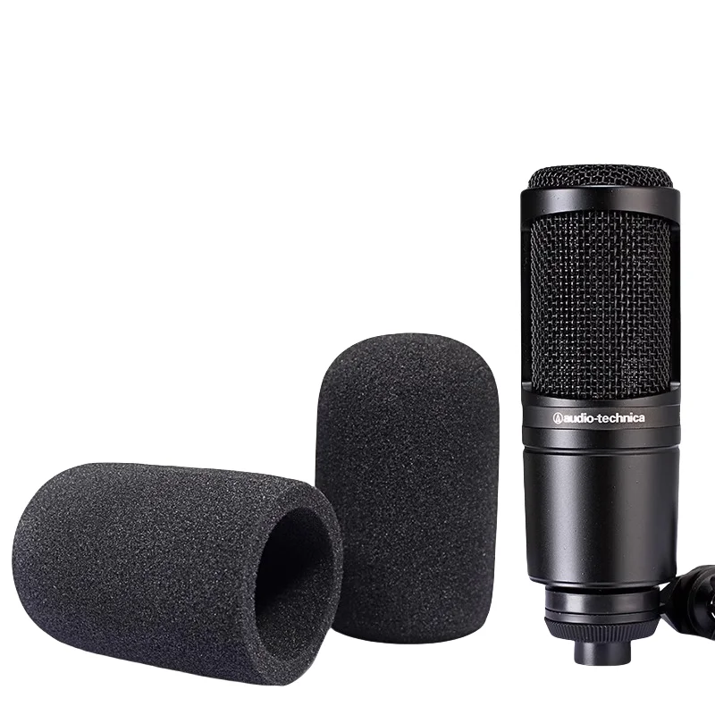 2 piezas de pantalla de viento para micrófono AT2020, cubierta de espuma antipop para Audio Technica AT2020 ATR2500 AT2035 6