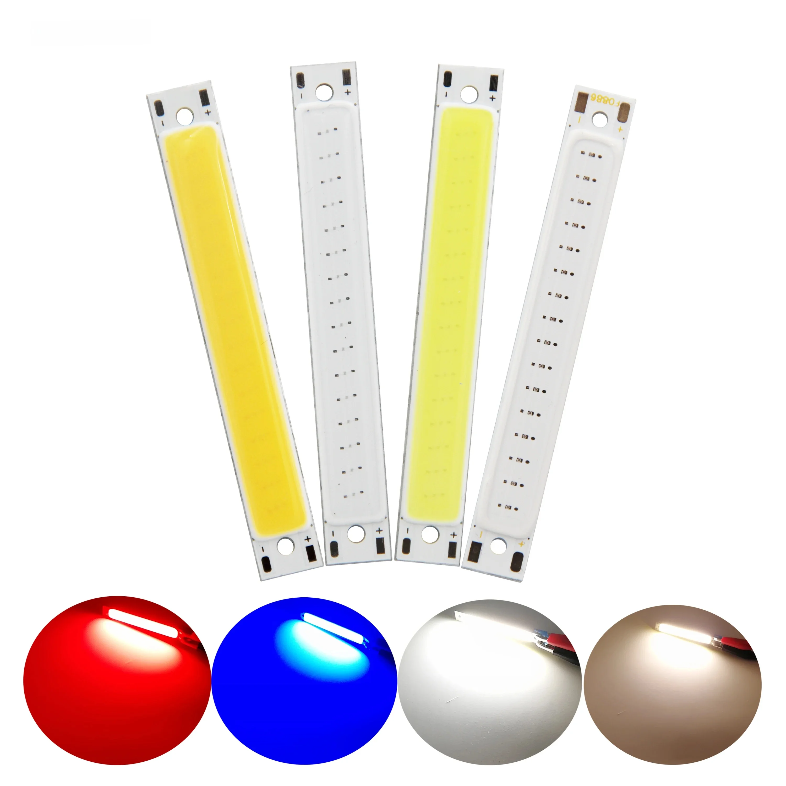 AliExpress ftzotof 2V 3V LED COB Light 60x8mm Chip Onboard 60mm Warm Cool White Blue Red Bulb 1.5W 3W DC 3.7V For LED Strip Work Lamp Bicycle Light