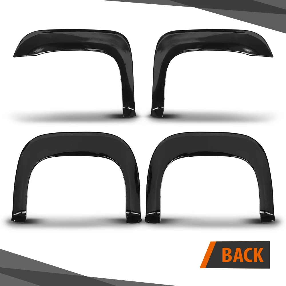 4-Piece Set of Wheel Mudguards, Factory Style, Suitable for 2007-2013 Gmc Sierra 1500 Short Bed Model, Made of Abs Material, Easy to Install