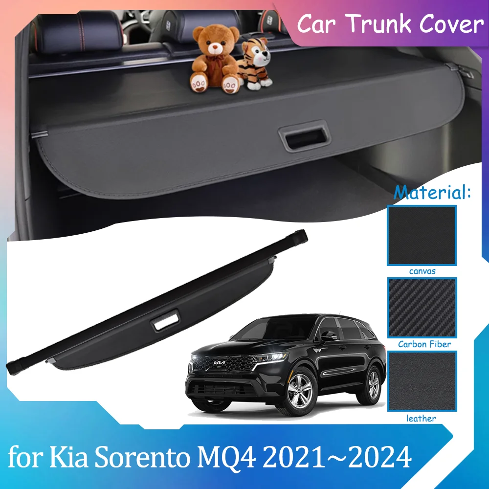 

Чехлы на багажник автомобиля для Kia Sorento MQ4 2021 ~ 2024 2022, занавеска для багажа, укрытие, конфиденциальная перегородка, выдвижная грузовая площадка, аксессуары