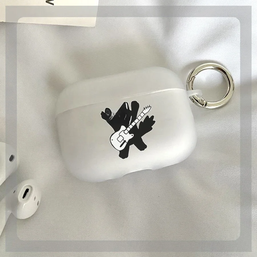 Étui Airpods de musique Rock pour Airpods 1 2 3 Pro Pro2 2022, housse souple pour écouteurs Rock Cat, dessin animé Funda Couque
