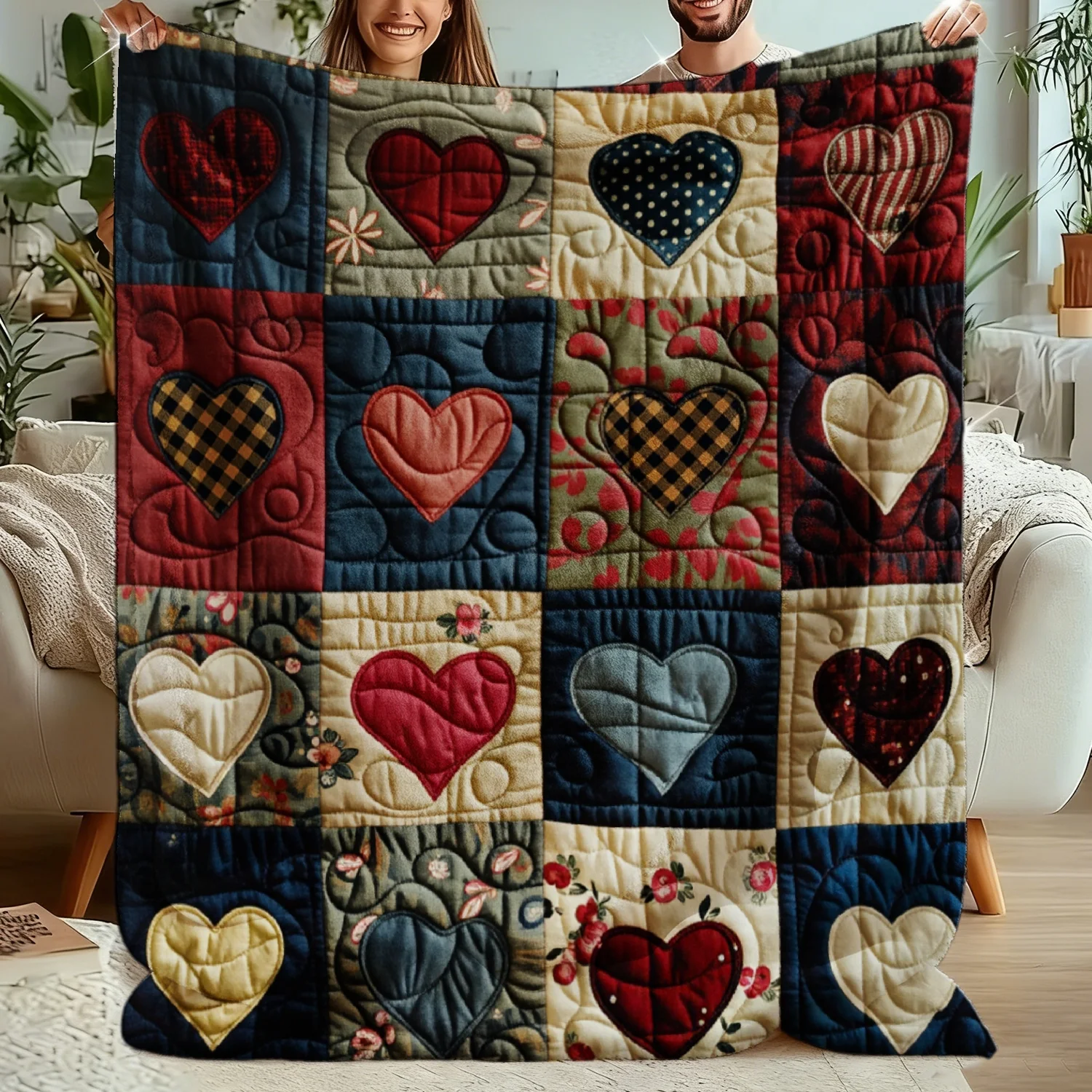 1 Stück Superweiche Bett- und Handtuchdecke - Herzgemusterte Flanell-Tagesdecke, Ganzjahres-Kuscheldecke für Weihnachten, Geburtstage, Valentinstag, Bett- und Badnutzung, Maschinenwaschbar, Vielseitig