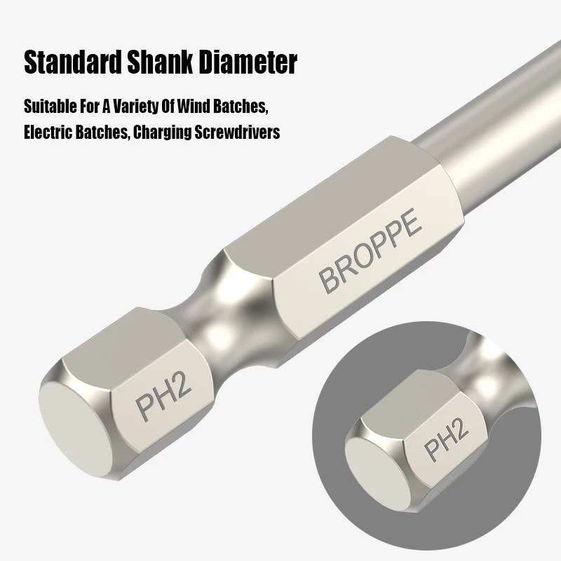 연장 전기 스크루드라이버 비트, 강력한 마그네틱 배치 헤드, 고경도 S2 합금강 드릴 비트 도구, 50mm, 75mm, 100mm, 150mm, 200mm