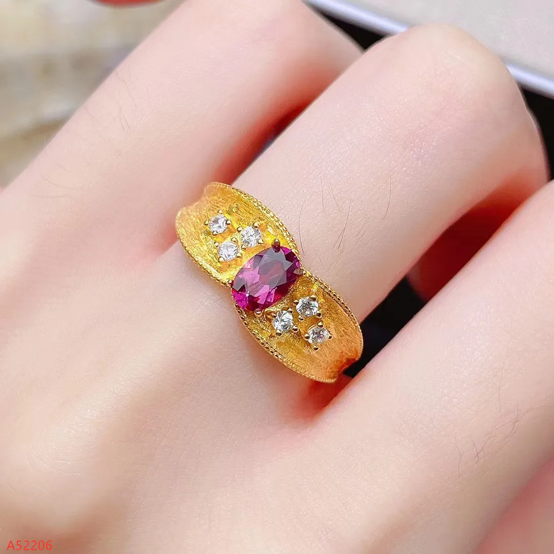 

Fine Jewelry 925 Sterling Silver Natural Magnesium Garnet Gemstone Women's Ring Marry Got Engaged Party Girl Gift Commemorate