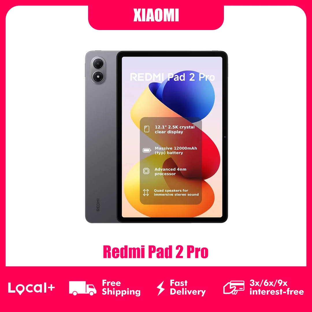 Xiaomi Redmi Pad 2 Pro 12,1-Zoll 2,5K 120Hz Snapdragon Tablet ®     7S Gen 12000mAh 27W Kabelgebundenes Ladegerät mit Rückwärts-Ladefunktion