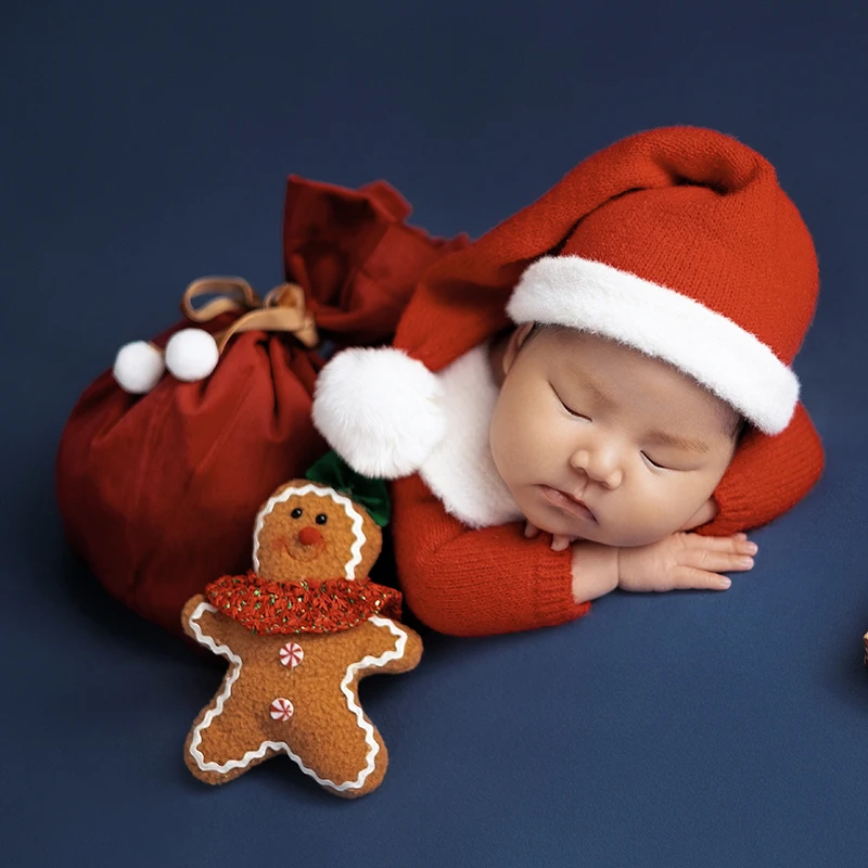 Vêtements photo du Père Noël pour nouveau-né, chapeau de Noël pour bébé, barboteuses, ensemble de tir, costume de cosplay pour bébé, décoration de Noël, nouvel an