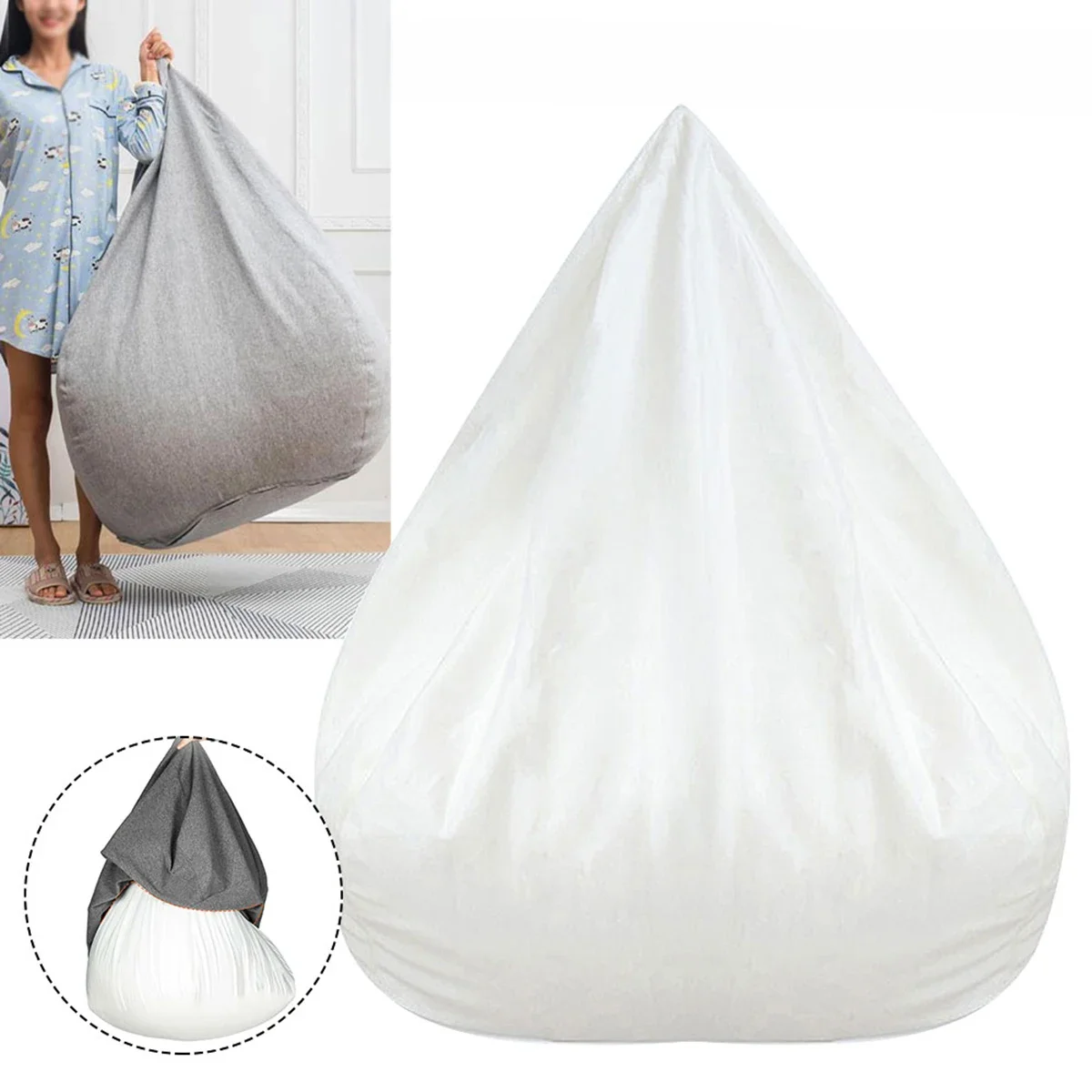 Wymienna sofa wewnętrzna bez wypełnienia Zdejmowana, zmywalna wewnętrzna wyściółka do leniwej sofy do worek fasoli Sofa do salonu Krzesło Pufa Puff Couch — zdjęcie 2