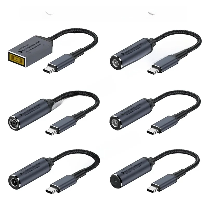 100W DC 4.5x3.0 7.4x5.0 5.5x2.5mm żeński na USB C typu C PD zasilacz konwerter szybkiego ładowania kabel do Macbook Huawei Xiaomi — zdjęcie 2