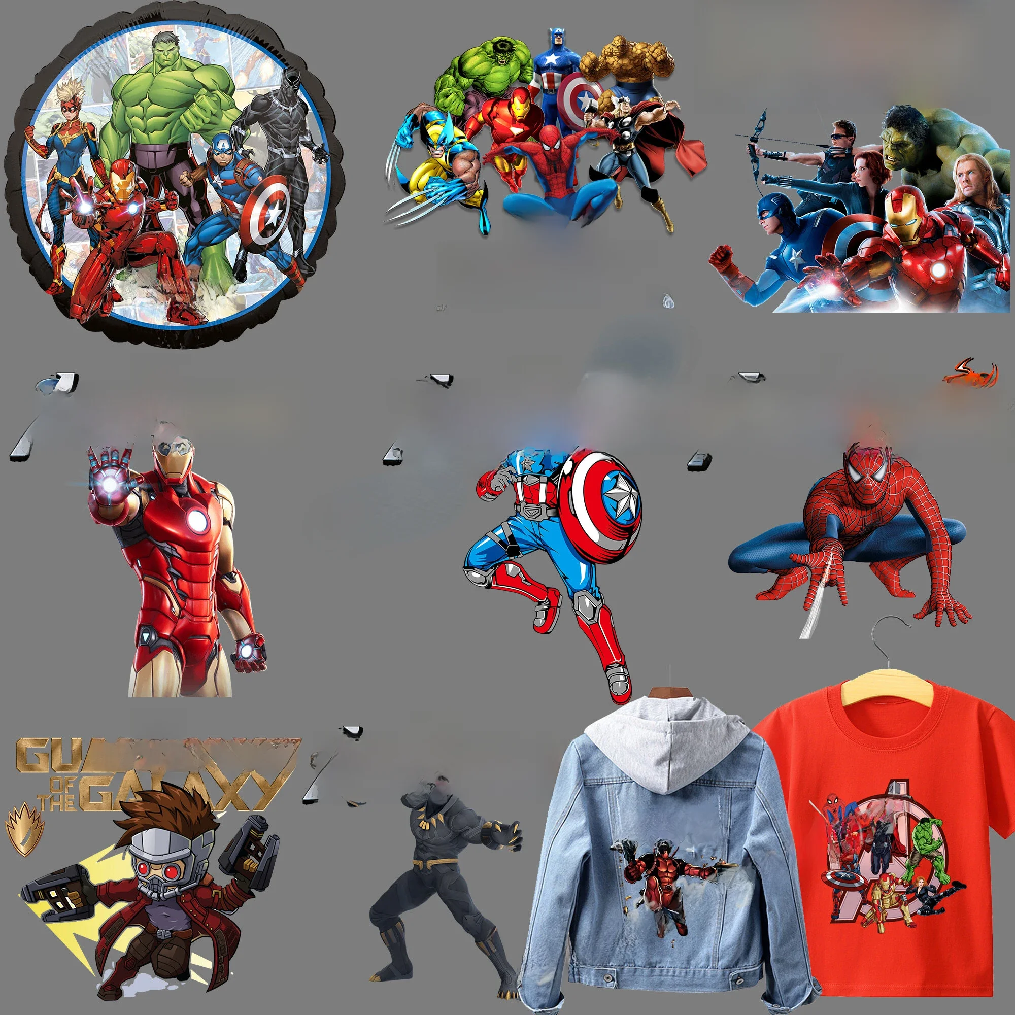 Bügeln heißen Transfer Wunder Kleidung Aufkleber Iron Man Spider Man Avengers Kleidung Patches