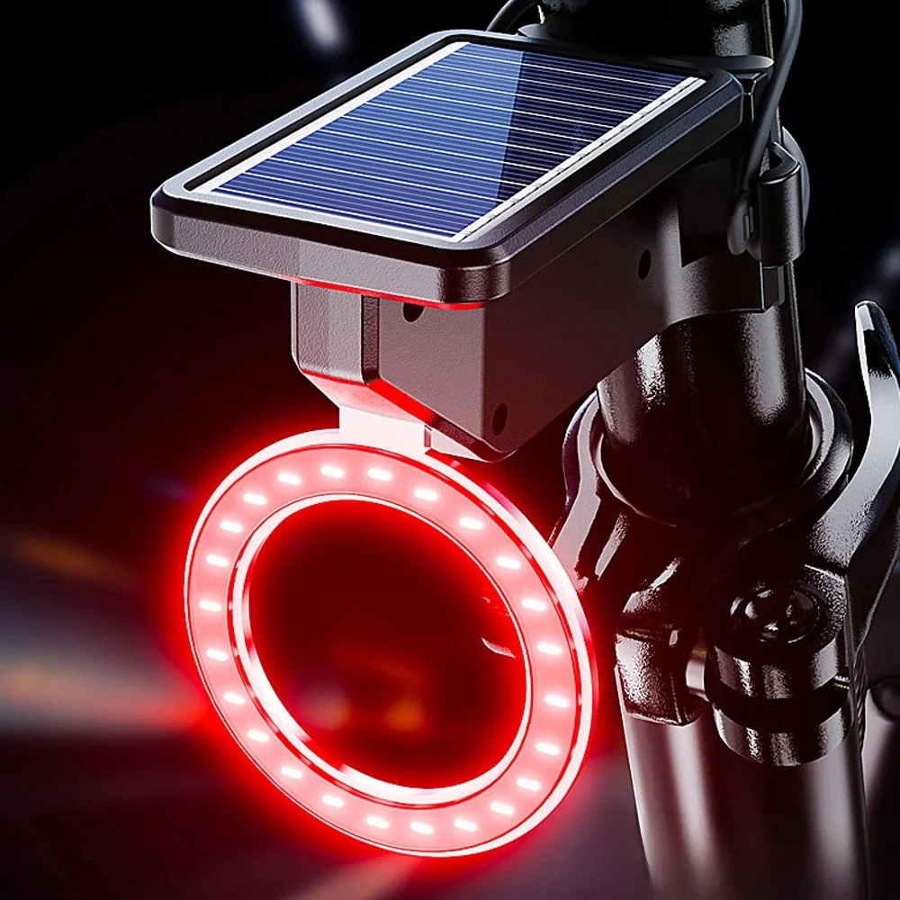 AliExpress cycle zone Solar Bicycle Rear Light Smart Sensor Bike Tail Lamp Rechargeable Safety Warning Taillight for Night Riding Cycling Accessories