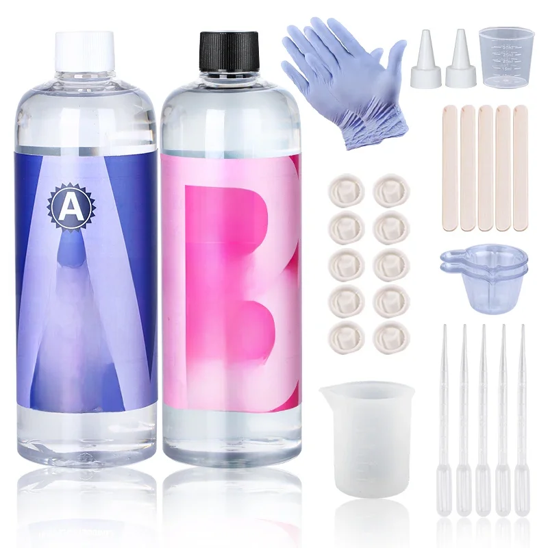 Kit de Resina Epóxi Crystal Clear, Alto Brilho e Bolhas, Arte Livre, Suprimentos para Revestimento e