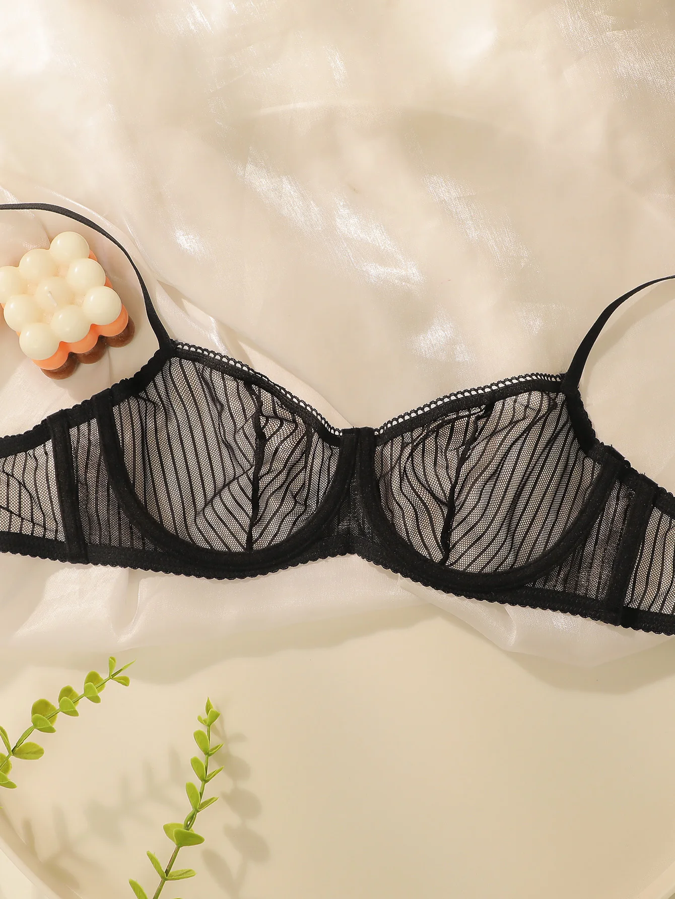 Sexy Black Lace Bra and Panty Set Underwire Push Up No Padding Full Set Sheer Mesh Romantic Lingerie S-L image 4