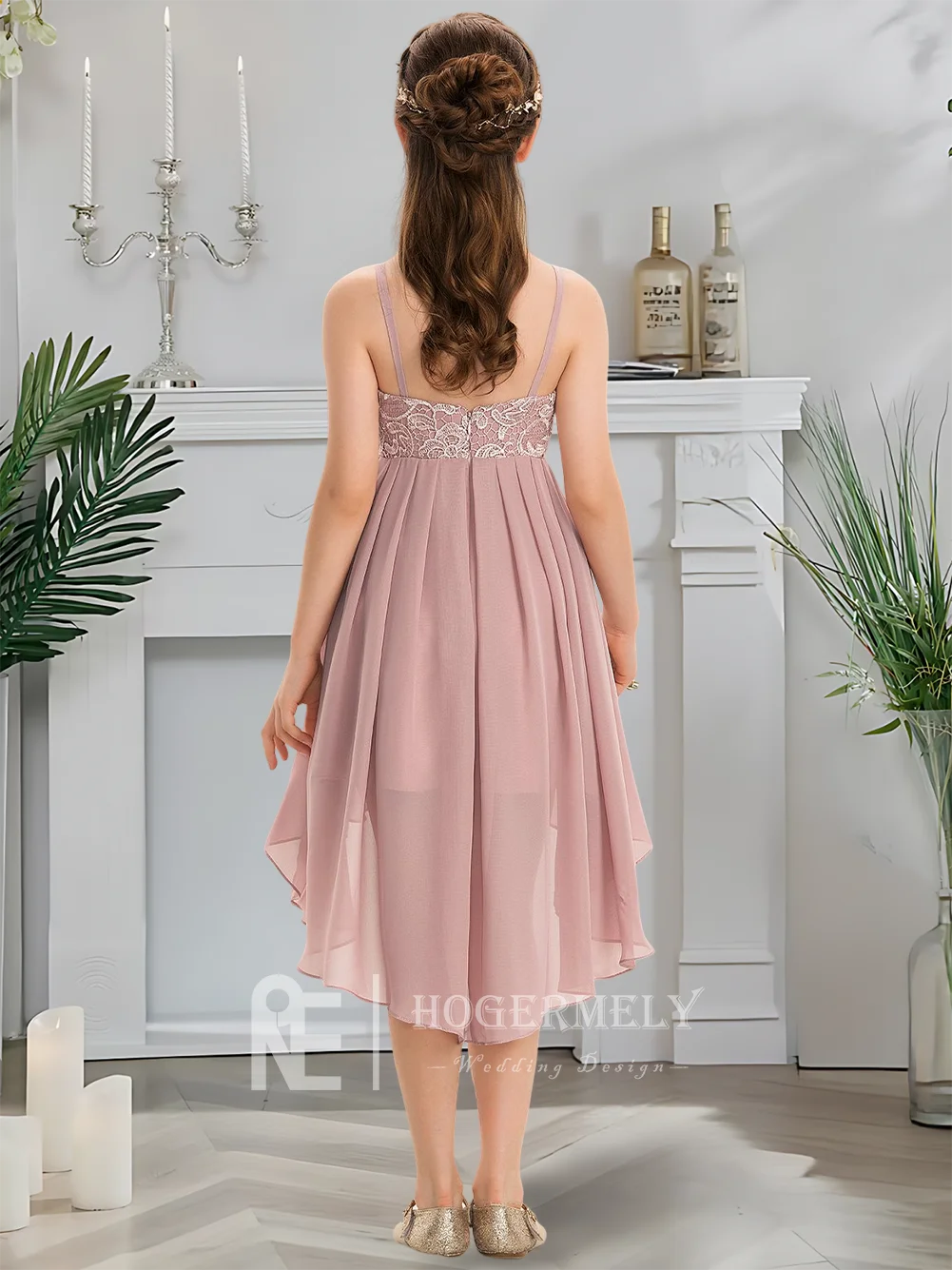 Роскошное платье подружки невесты с квадратным вырезом, лиловое платье с цветочным узором для девочек, асимметричное шифоновое кружево, наряд для священного причастия, свадьба