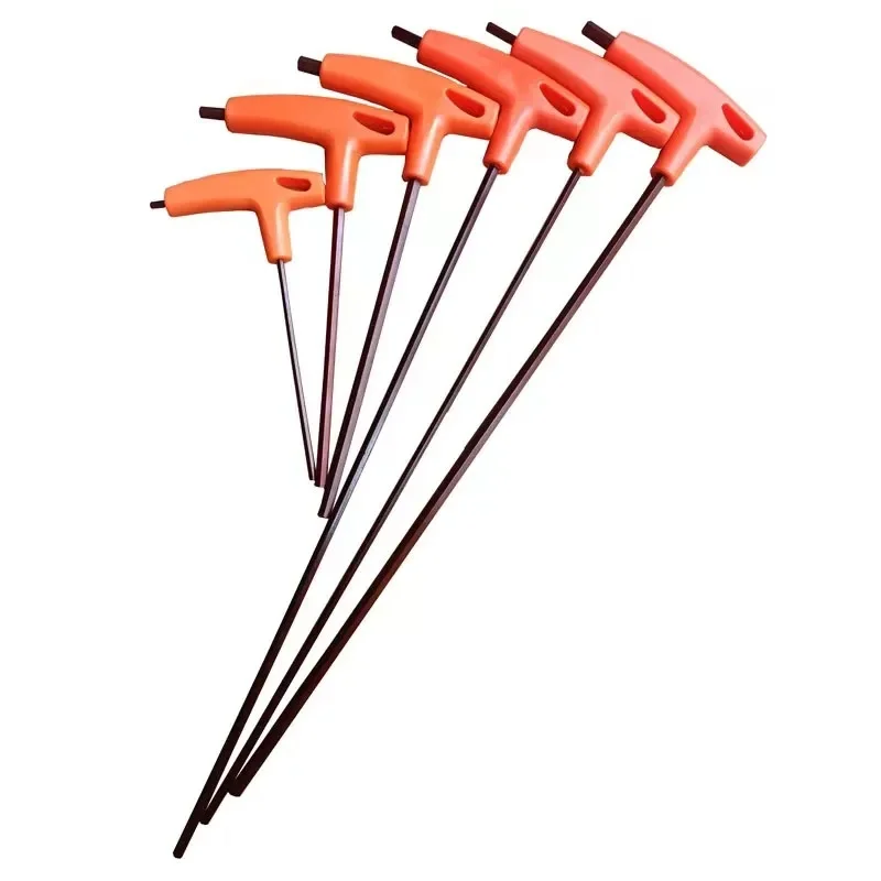 Clé Allen de Type T cr-v en acier allié, 1 pièce, tournevis plat hexagonal à poignée en T, pilote 2.5/3/4/5/6/8/10mm, antidérapant étendu