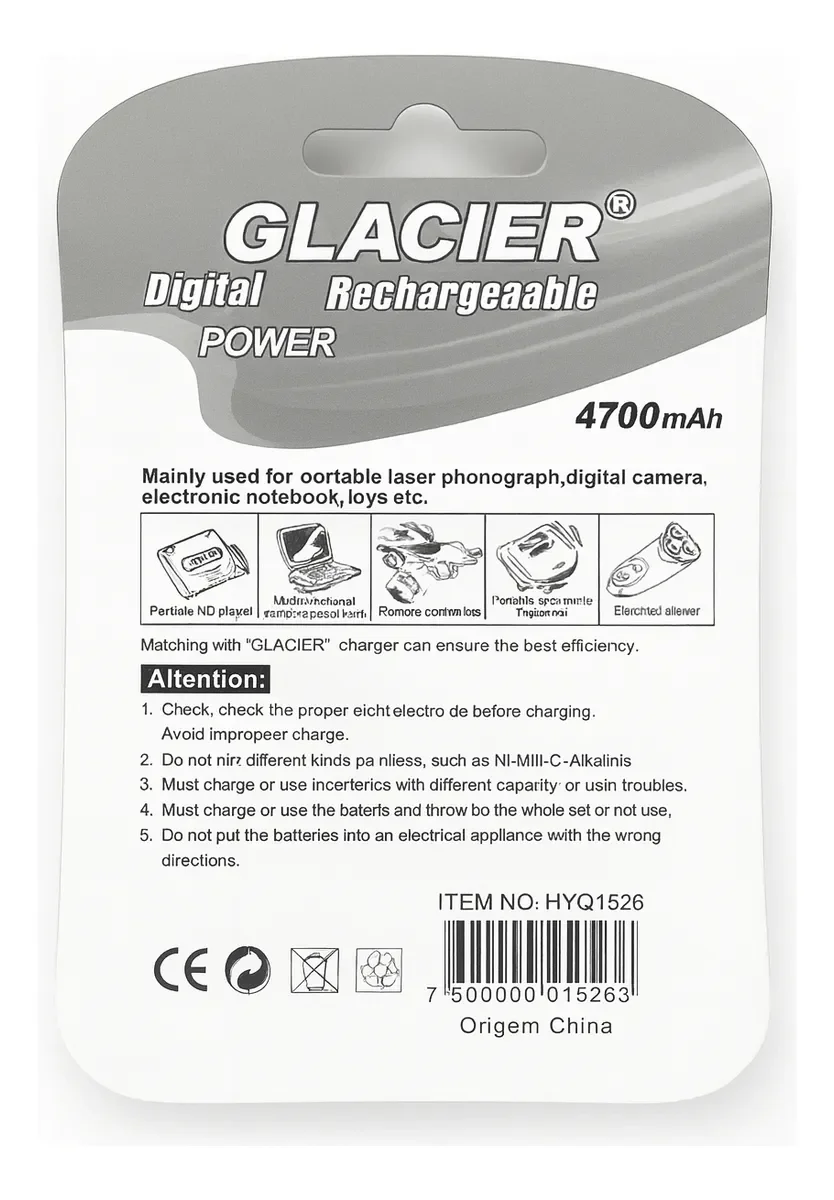 Pilha Recarregavel Aa 4700 mah Cartela Com 4 Unidade