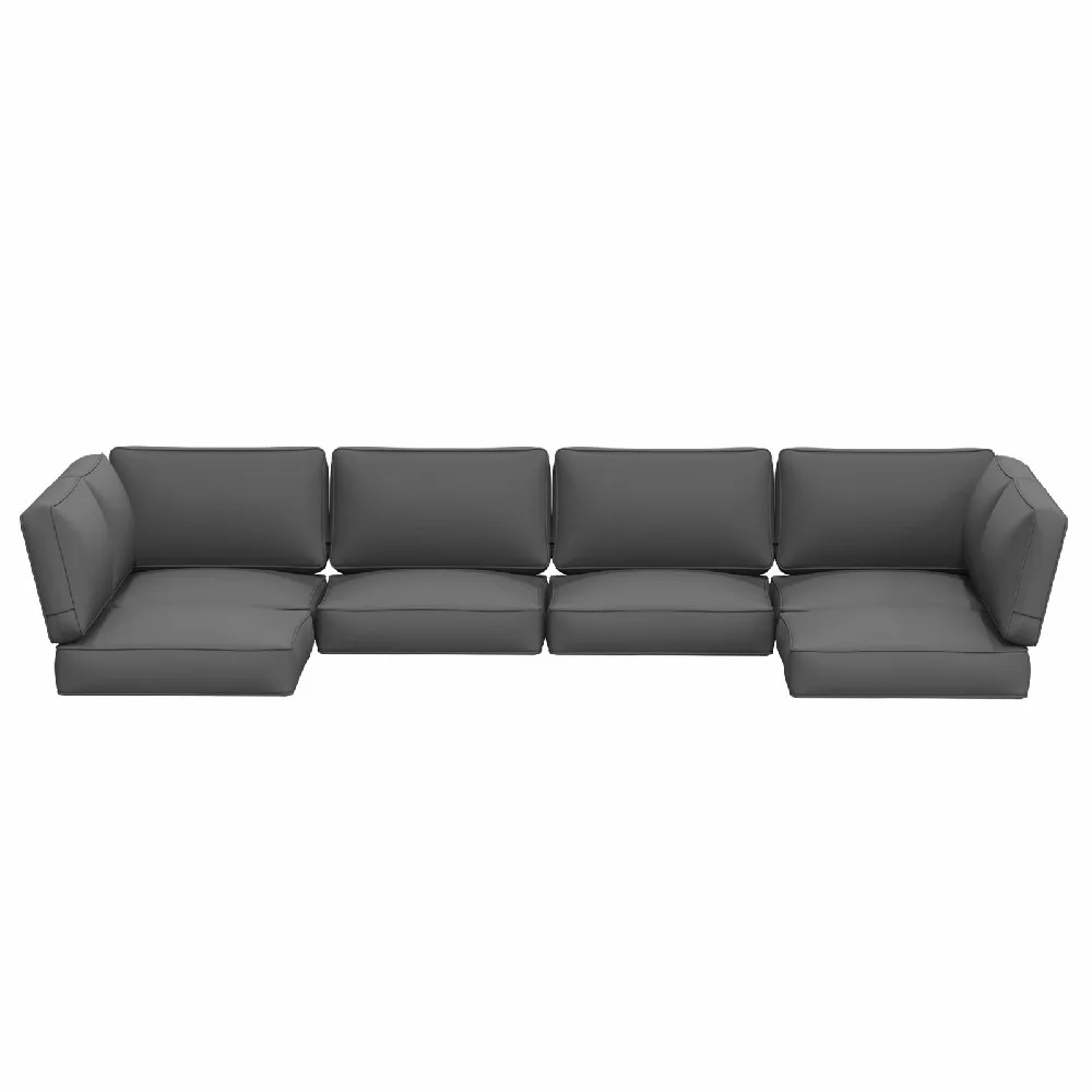 14 Piece Gray Sofa Cushion Set High Density Foam Waterproof Patio Furniture Cushions for Indoor Outdoor Use