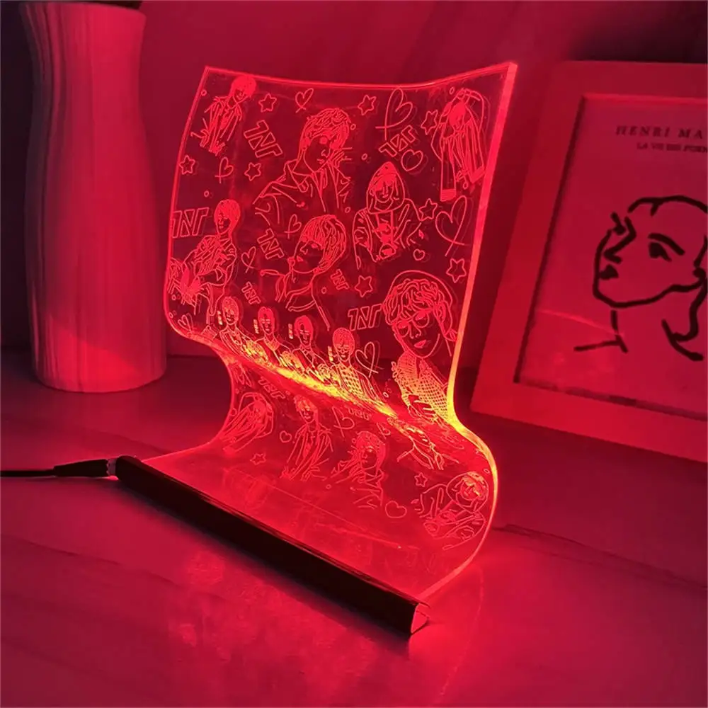 TNT Scroll Luxury Lamp USB Bedside Lamp Three/Seven Colors Switch Atmosphere Mood Light Home Bedroom Decor Table Light Gifts