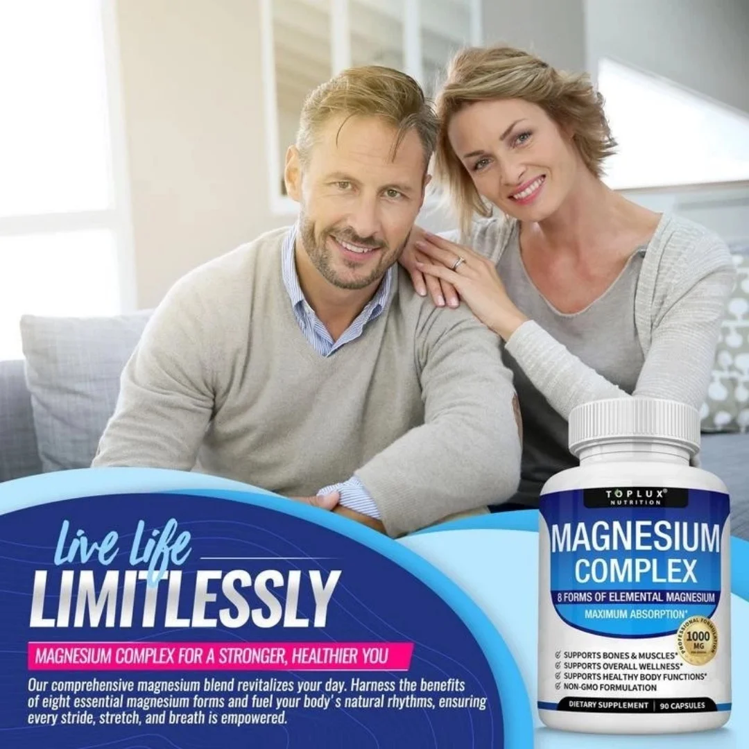 【3 bottles】  Magnesium Complex 8 Elemental Magnesium 1000mg Supports
