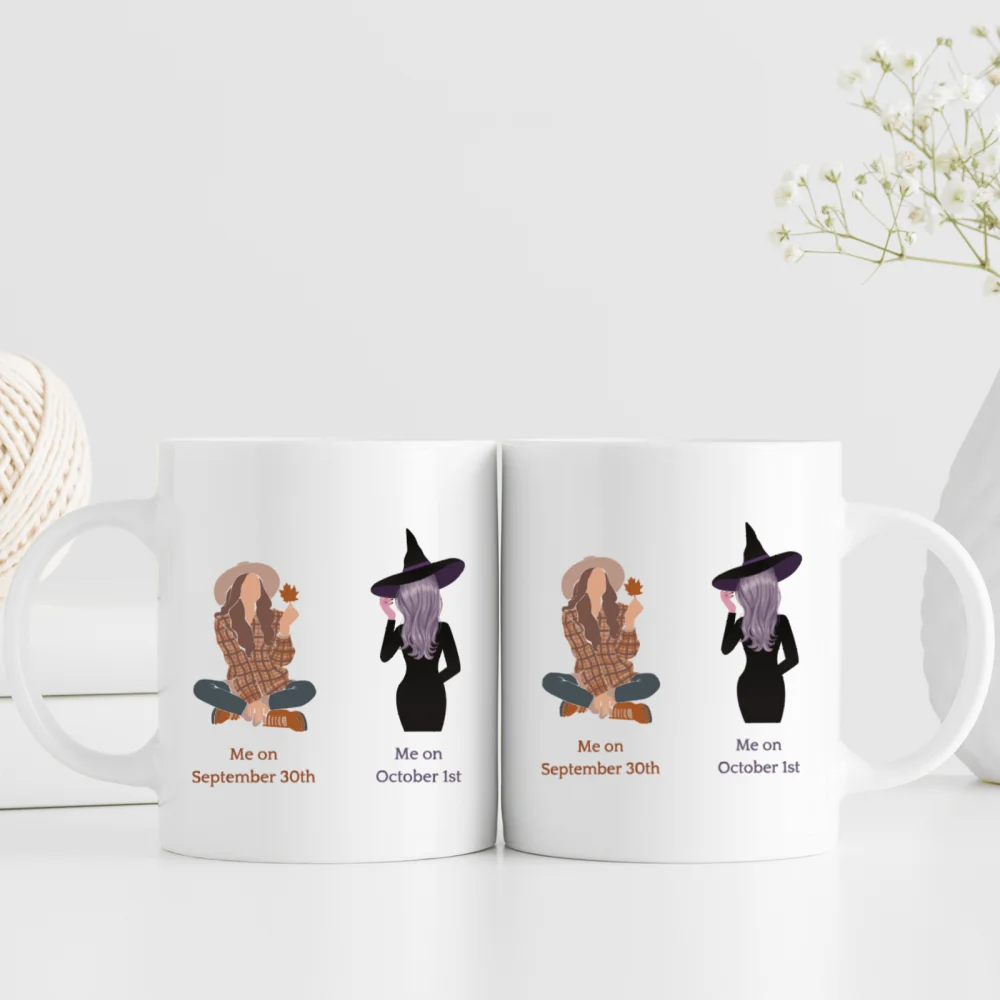 

2 pcs 3A grade 11 oz interesting ceramic coffee mug for room Halloween decoration Birthday Christmas Holiday thanksgiving gift