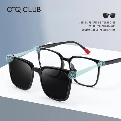 Imagen 2 del producto O-Q CLUB nuevo en gafas ópticas con Clip magnético para miopía para hombres y mujeres gafas de sol polarizadas gafas de lectura graduadas # TJ2190