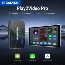 Ottomotion Wireless CarPlay Android Auto Adapter Play2Video PRO for Youtube Netflix IPTV Car Accessories for Audi Benz VW Kia