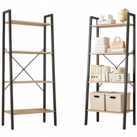 REGAL FOR BOOKS STANDING RUSTIC LADDER LOFT RETRO DARK BROWN 4 SHELVES