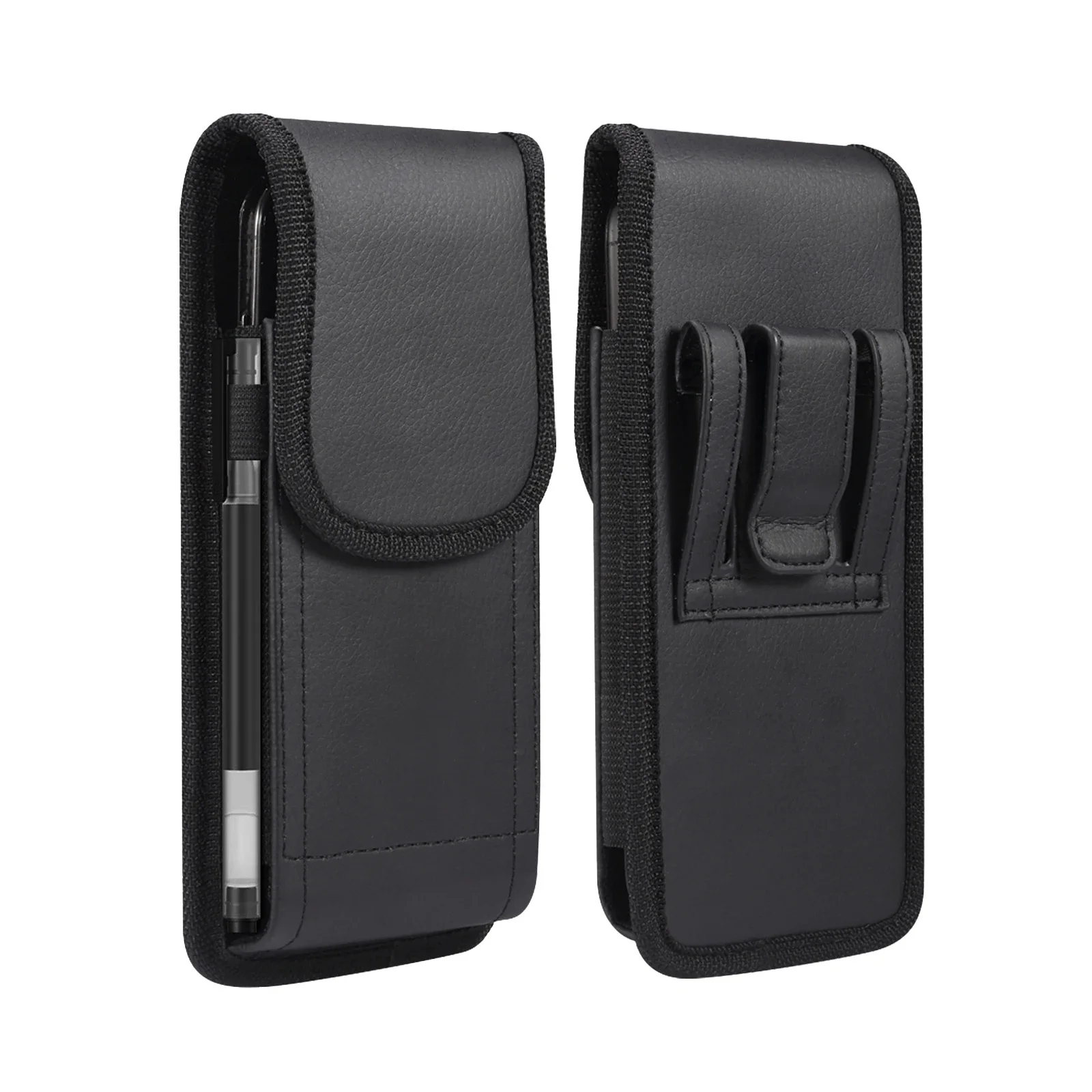 Uniwersalna skórzana torba na telefon komórkowy do iPhone 16 15 13 Pro Max Samsung Xiaomi pionowy klips do paska na telefon komórkowy — zdjęcie produktu 7