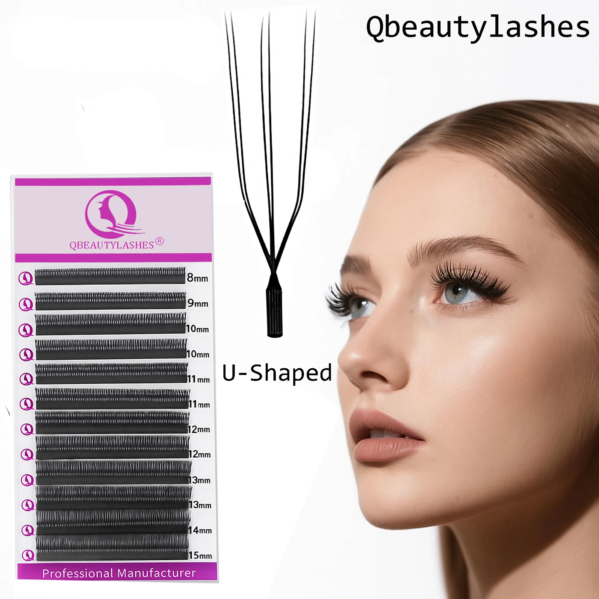 

Qbeautylashes U 3D 6D Shaped Eyelash Extensions YY Lash fan Soft Ultra-light Beginner Friendly Makeup Tools