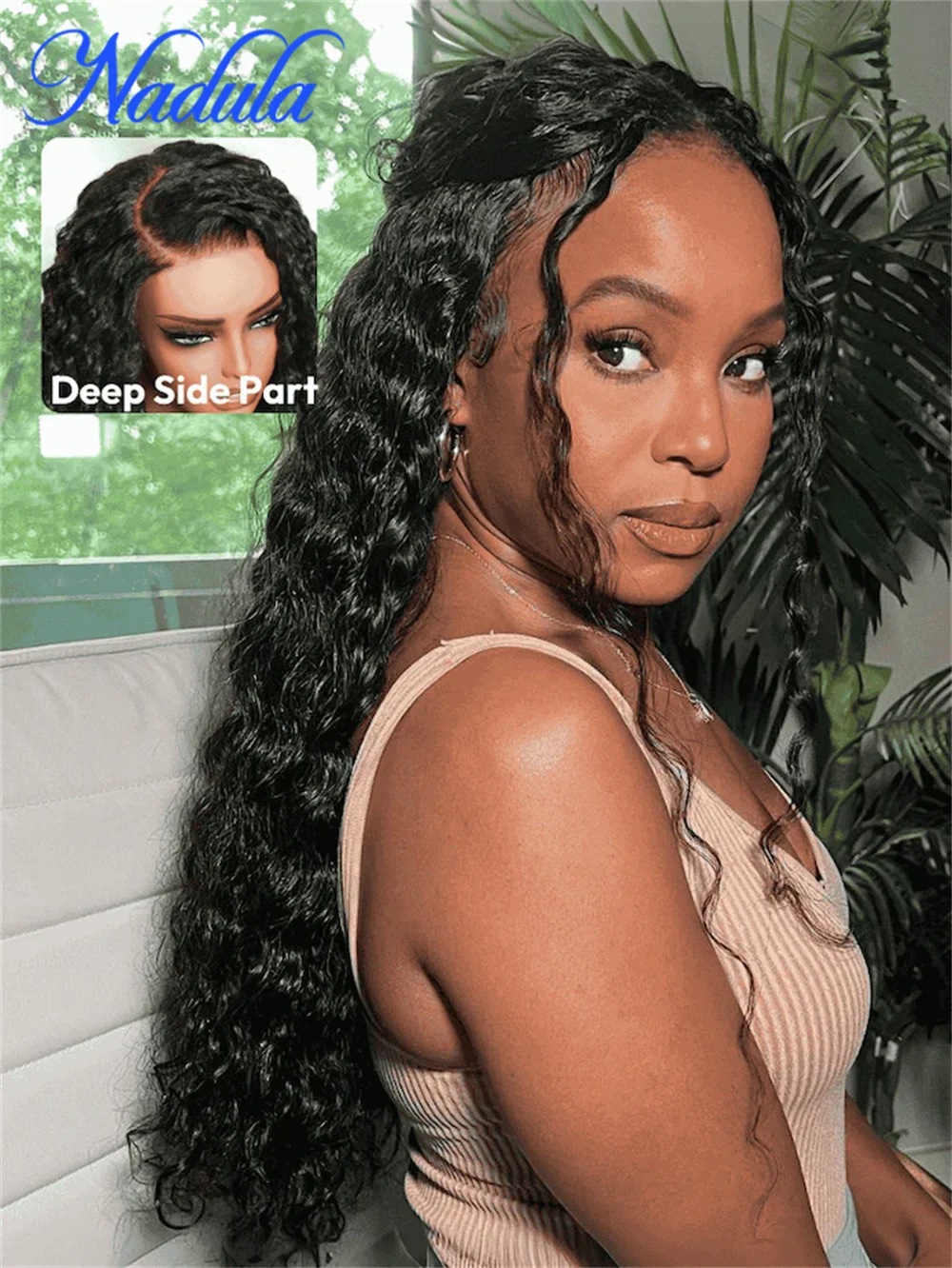 

Nadula Hair 13x4 Pre-Everything Lace Front Human Hair Deep Wave Pre Bleached Put On And Go Wigs Glueless Human Hair Wig