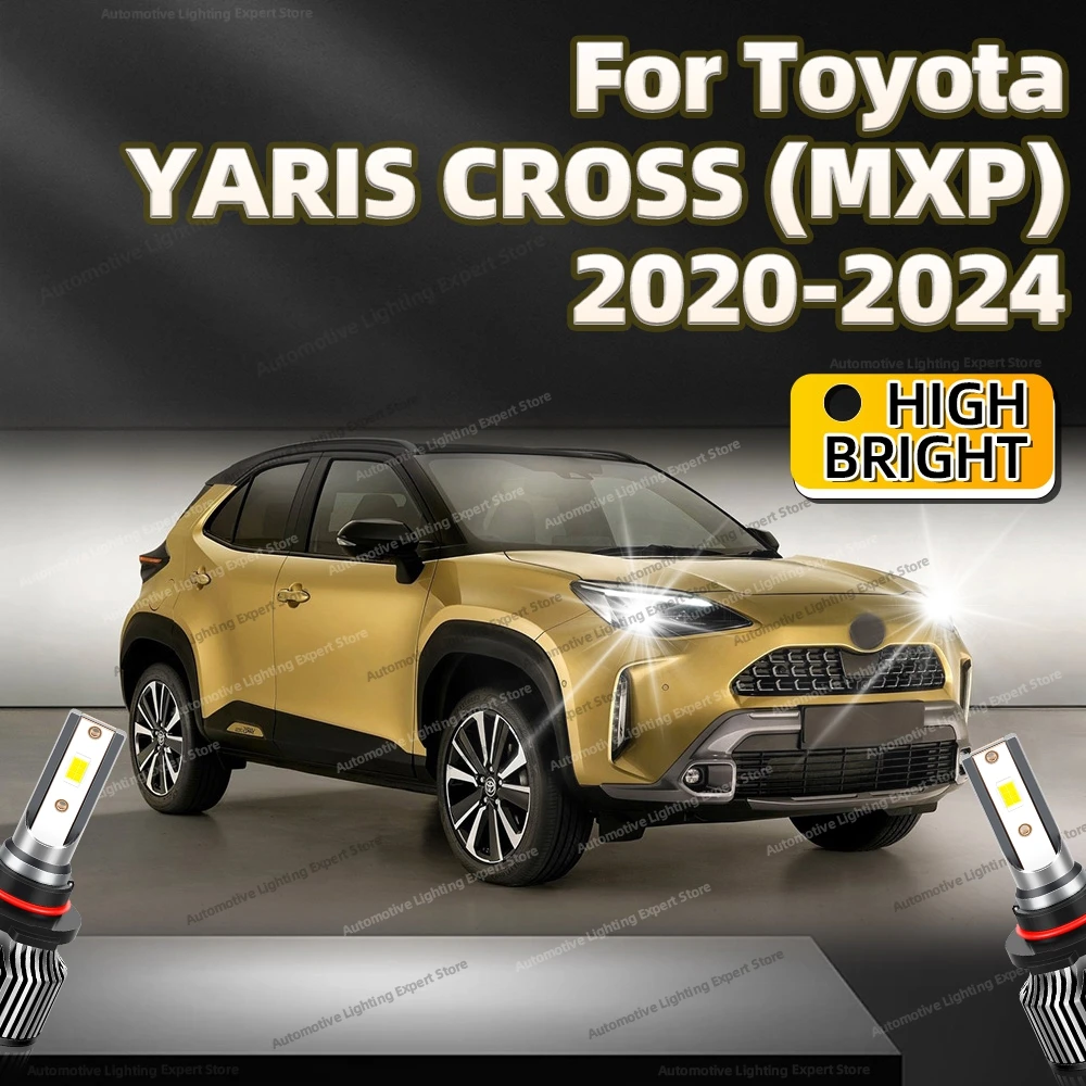 2 шт. светодиодные автомобильные фары 30000LM HIR2 с автоматическими лампочками 6000K с вентилятором для Toyota YARIS CROSS MXP 2020 2021 2022 2023 2024