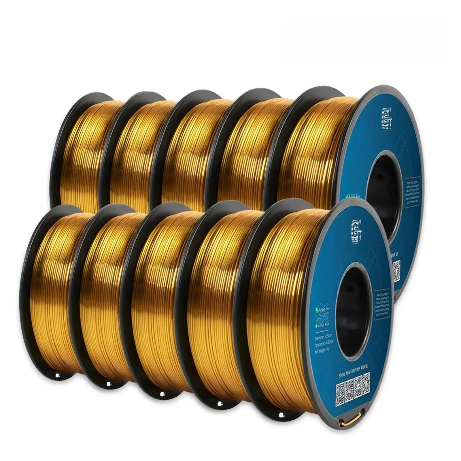 GEEETECH 10 kg in één doos mat/PETG/zijde PLA/TPU/ABS + 3D PLA-filament 1,75 mm spoeldraad voor 3D-printermateriaal, veiligheid - afbeelding 2