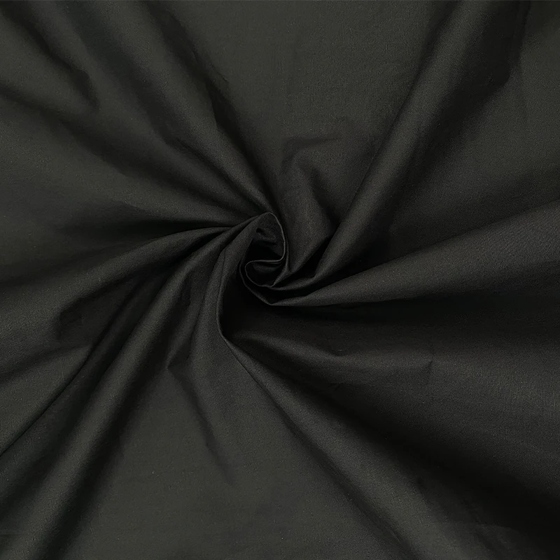 فستان نسائي أسود فضفاض من القطن 100% لخريف 2025 قميص قصير أنيق جديد بسيط أنيق بياقة واقفة وأكمام طويلة فساتين للمرأة