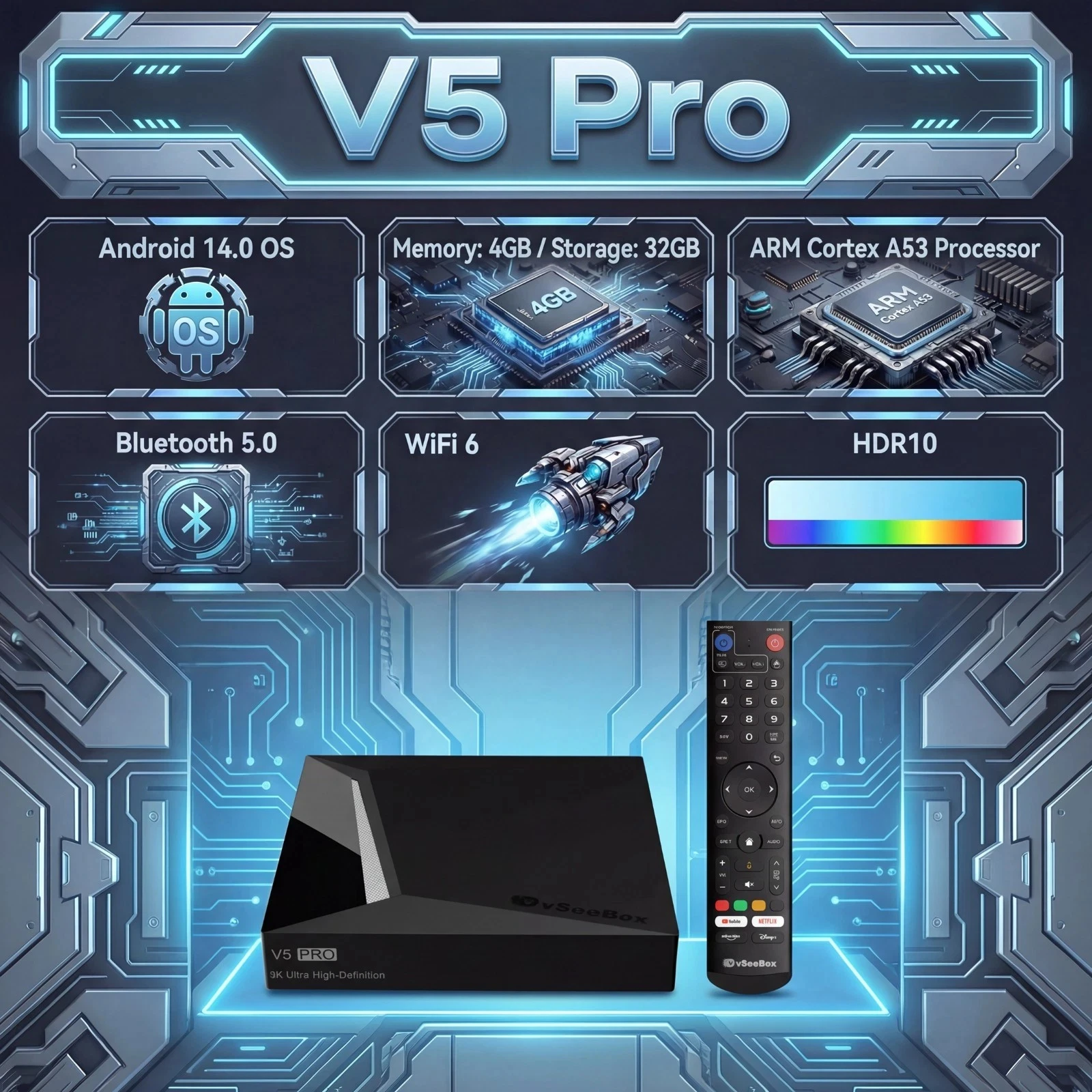 vSeeBox V5 Pro Version, Androi – обзор и цена Home Cinema Google