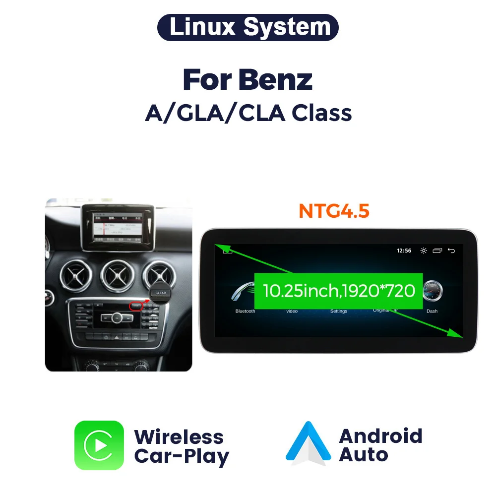 Android 14 Auto Radio Draadloze Carplay Voor Mercedes-Benz A-Klasse W176 Gla X156 Cla C 117 G Klasse W461 W463 Dsp Wifi Gps Multimedia