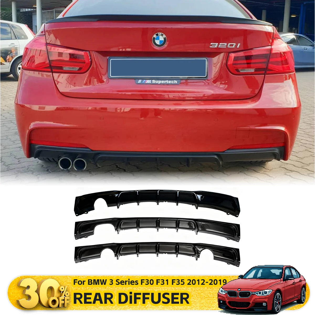 

Задний бампер, диффузор, сплиттер, спойлер для BMW 3 серии F30 F31 F35 2012-2019, тюнинг автомобиля, внешняя защита, комплекты кузова, аксессуары