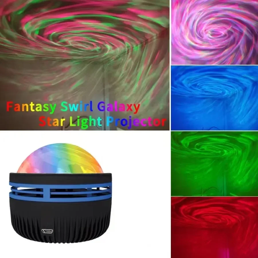 For Galaxy Star LED Projector with Water Ripple Effect - Multi-Color Night Light for Bedroom, Remote Control Included