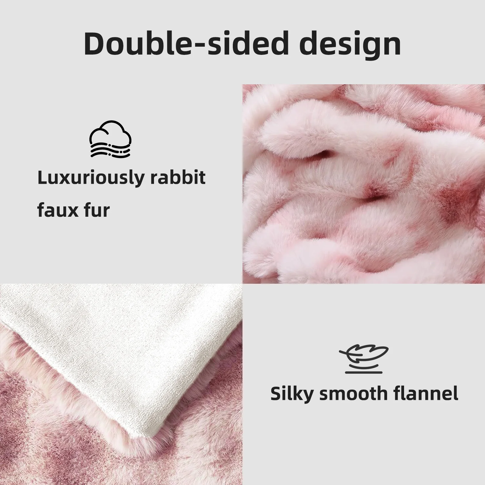 100% weighted Faux Rabbit Fur Throw Blanket, Ultra Soft Fluffy Thick Plush Fuzzy Blanket, Cozy Warm Luxury Bubble Furry Blanket for Sofa Couch Bed Chair, Decorative Shaggy Fleece Blanket for Home Bedroom Decor, All Season Use. view 6