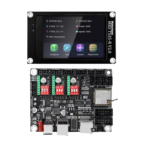 Makerbase MKS DLC32 V2.1 32bits Motherboard Offline Controller  WIFI TFT Touch Screen TS24/TS35-R For Laser Engraving Machine