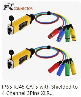 RJ45 CAT5 mit abgeschirmtem 4-Kanal-3-Pin-XLR-Stecker/Buchse, Multi-Netzwerk-Empfängerkabel für Bühnenaufnahmestudio – Detail 5