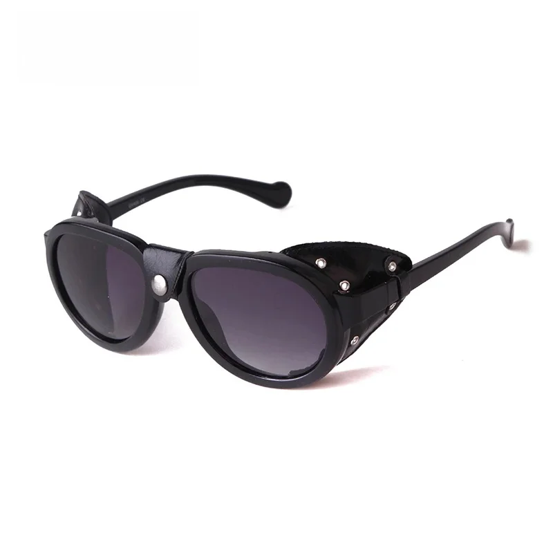 SORVINO Vintage Steampunk Gothic Goggles Polarized Sunglasses Men Retro Fashion Leather with Side Shades Sun Glassesjavascript: — zdjęcie 2