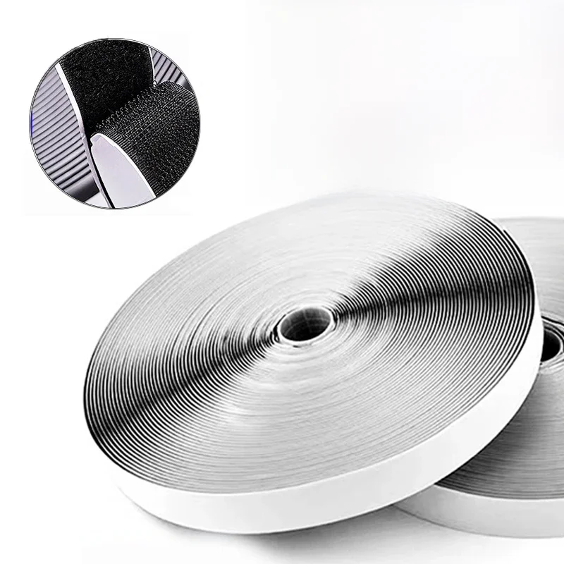 Bande autocollante Velcros à crochet et boucle, 1 à 10M, fixation pour maison, robinet magique, auto-adhésif, colle forte, sangle autocollante