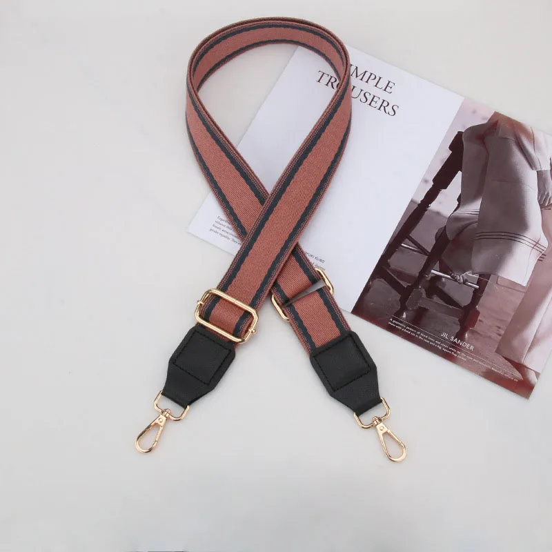 Shoulder Bag Strap Handle Crossbody Canvas Solid Color Leather Stripe Belt Bag Replacement Adjustable DIY Part Decorative Straps