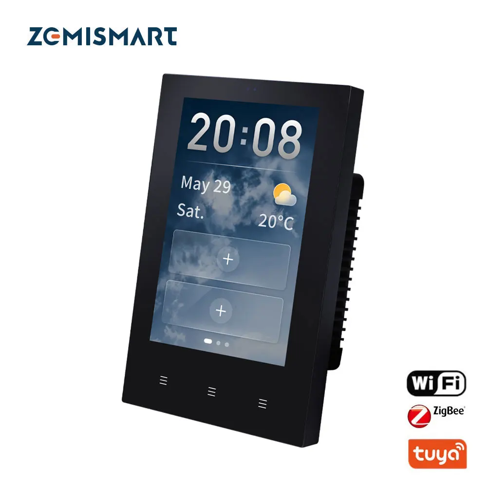 Zemismart Tuya US 4 inches Smart Central Control Panel Wall Mount Multi-Functional Panel Built in Wireless Zigbee Hub