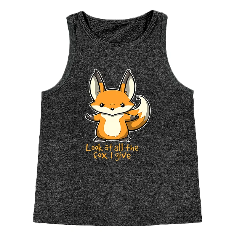 Look At All The Fox I Give Safety Women's Tank Top Loose O Neck Sleeveless Casual Tank Top Women's Clothing