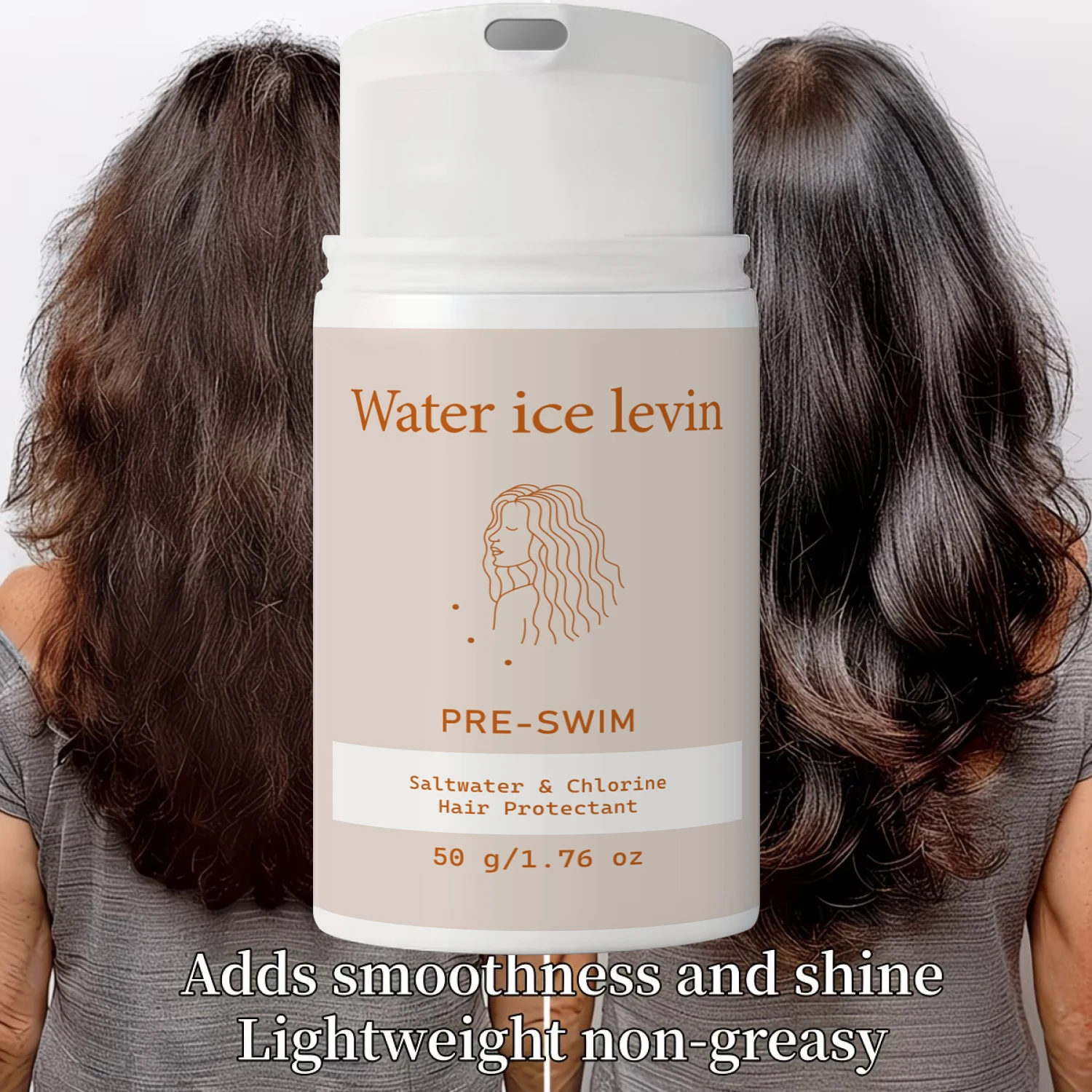 Water Ice Levin Pre-Swim Hair Protectant 50g Keratin Biotin Collagen Block Saltwater Chlorine Smooth Supple Hair Care Cream