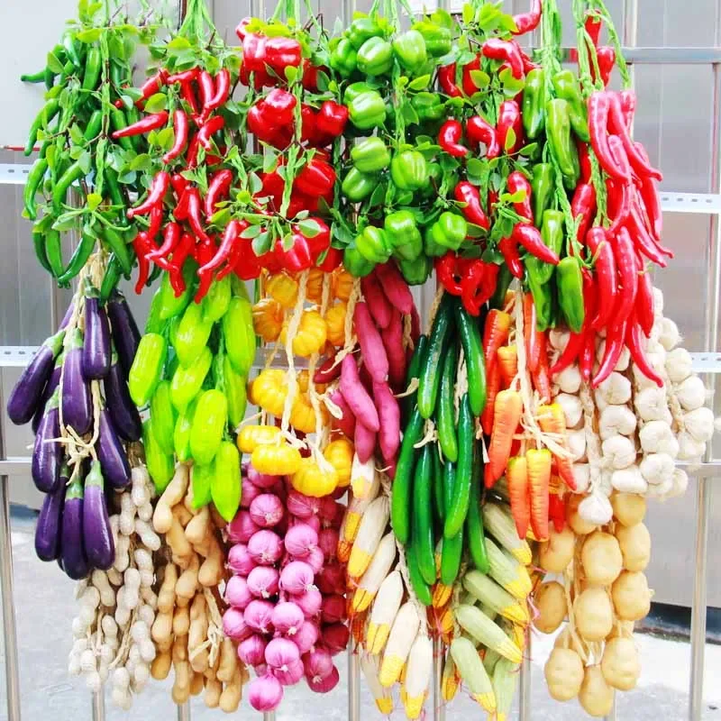 Kunstmatige simulatie voedsel groenten nep chili peper fruit druiven fotografie rekwisieten voor huisdecoratie kerst muur decor - afbeelding 2