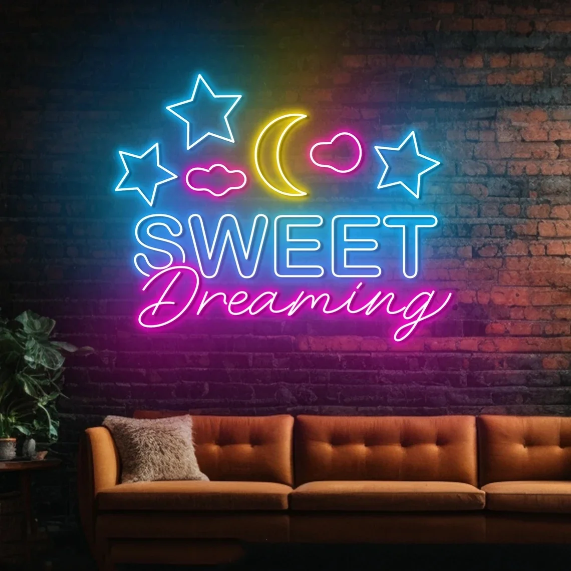 Sweet Dreaming Neon Sign Wall Decor Gift For Kid Room Decor