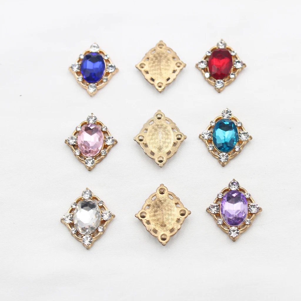 

10Pcs Vintage Crystal Sew on Component for DIY Brooch Craft, Hair Jewelry Making, Bead Embroidery, Rhinestone Embellishment