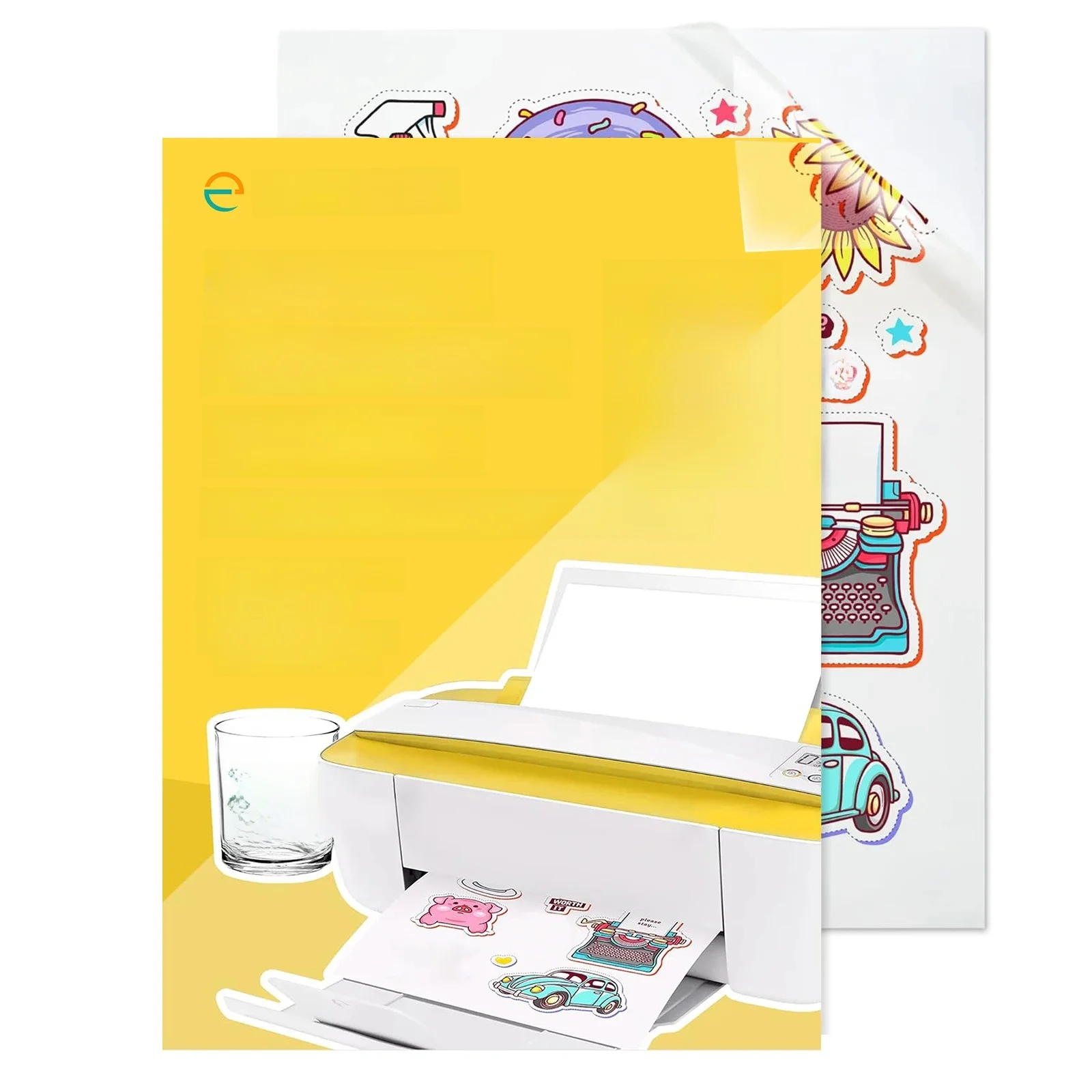 20 arkuszy A4 do druku Naklejka winylowa Papier przezroczysty i nie wodoodporny 8,3 x 11,7 cala Szybko schnie Żywe kolory Do drukarek atramentowych — zdjęcie 2